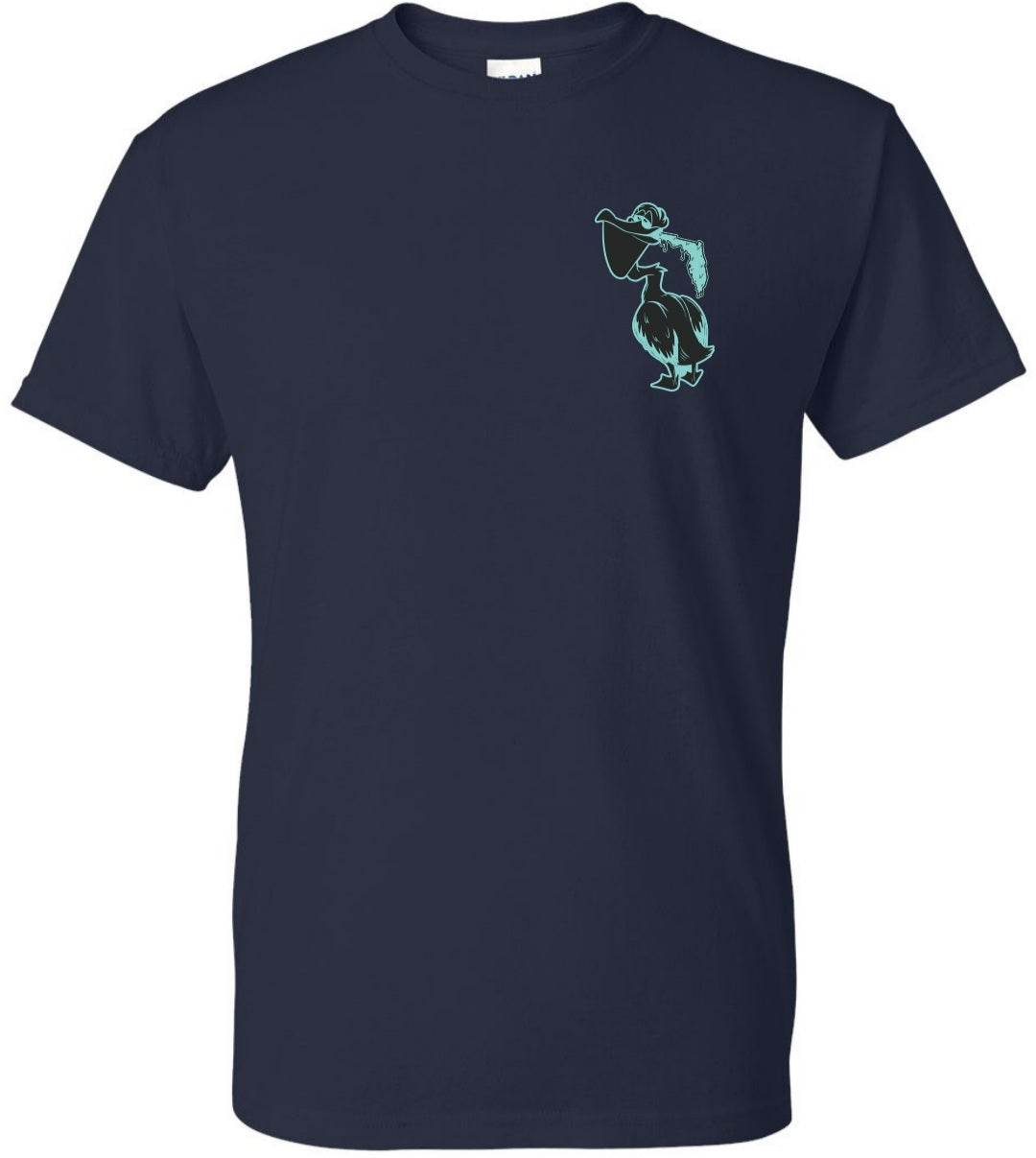 Pelican Short sleeve Black/Teal CottonT-shirt