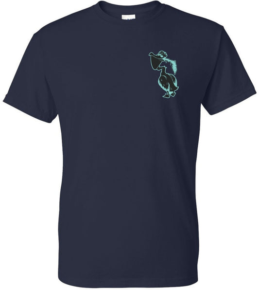 Pelican Short sleeve Black/Teal CottonT-shirt