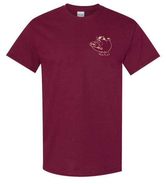 Hog Leg Short Sleeve Maroon T-shirt