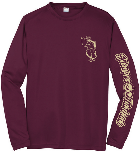 Pelican Long Sleeve Dri-Fit Maroon & Gold